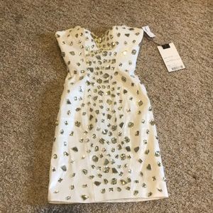 Strapless Mac Duggal White Sequin Dress